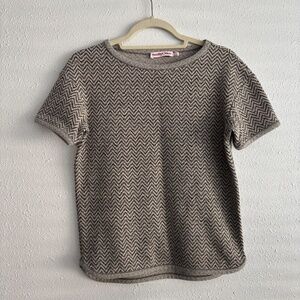 See by Chloe Chevron Patterned Gray Sweater Top